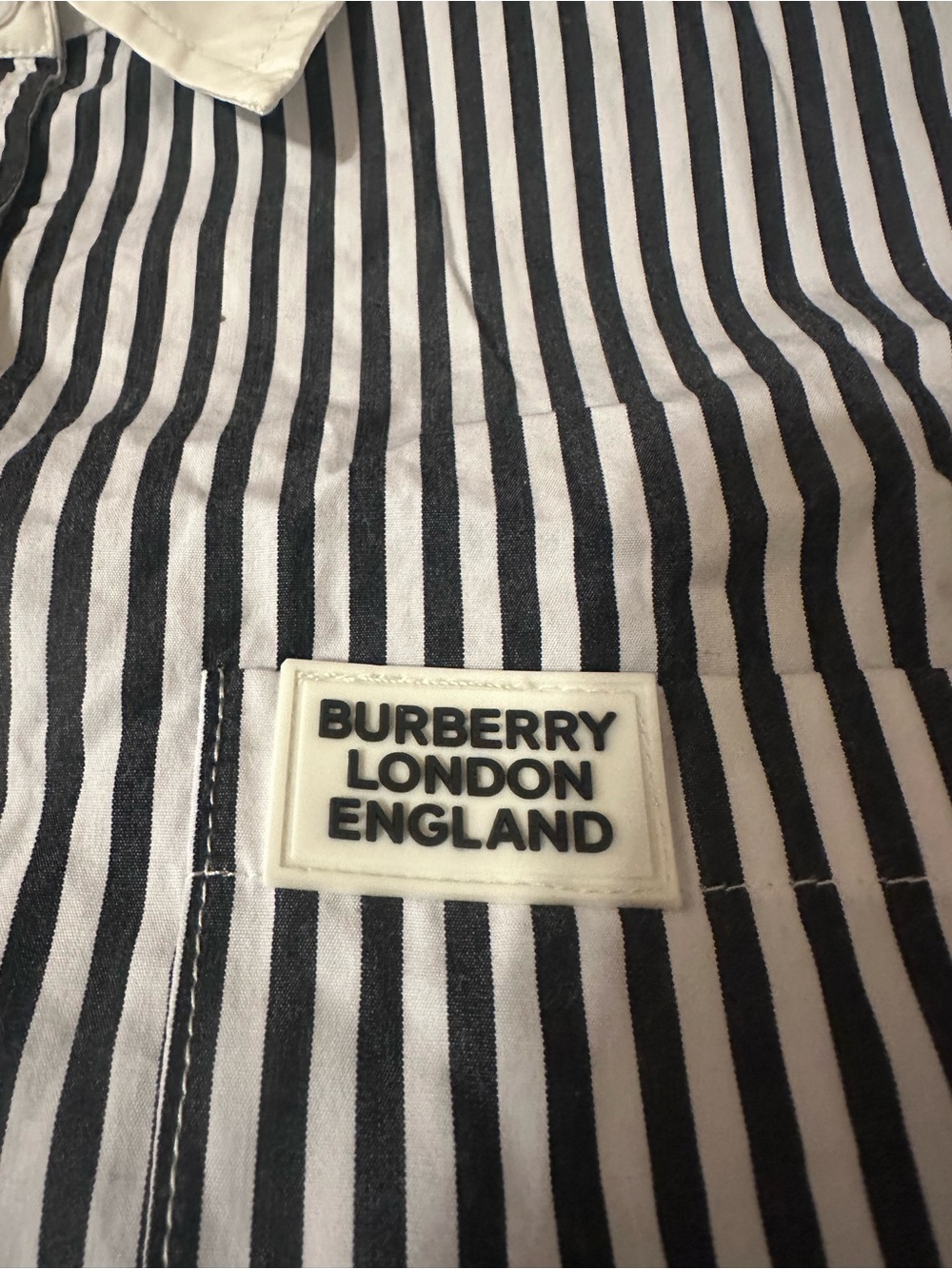 Burberry Stripe Button-Down Shirt Dress - Picture 2 of 4